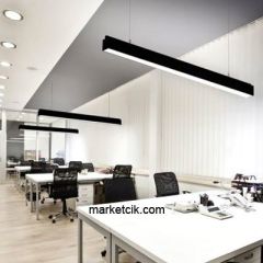 Tarzavize 1.20 metre 38 Watt Gün Işığı Işık Linear Led Aydınlatma, Mimari Led Aydınlatma 3000-4000 Kalvin Tavana Sıfır Montaj - Siyah Kasa - 4000 Kalvin