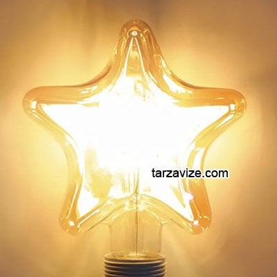 Tarzavize Dekoratif Yıldız Led Rustik Ampul 6 Watt E27 Duy