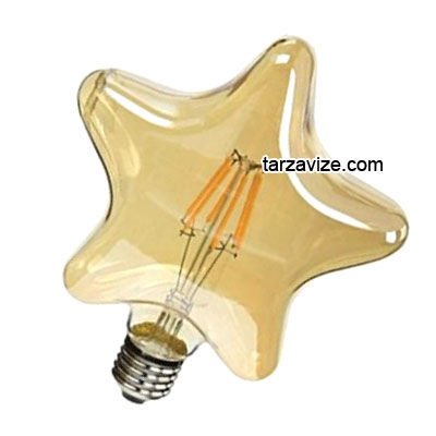 Marketcik Dekoratif Yıldız Led Rustik Ampul 6 Watt E27 Duy
