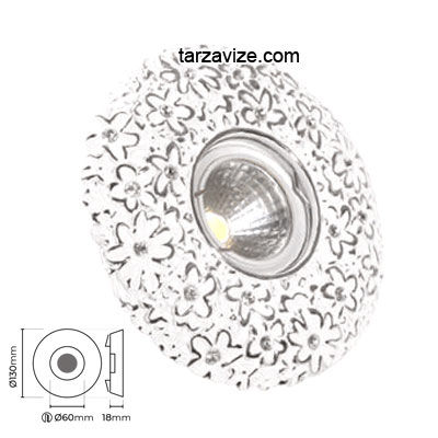Tarzavize TR3023 Sıva Altı Dekoratif Porselen Led Spot Armatür Beyaz-Günışığı Işık