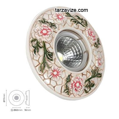 Tarzavize TR3043 Sıva Altı Dekoratif Porselen Led Spot Armatür Beyaz-Günışığı Işık