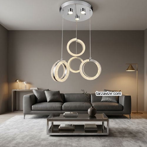 Tarz Avize Side 4'lü Krom Modern Led Sarkıt Avize