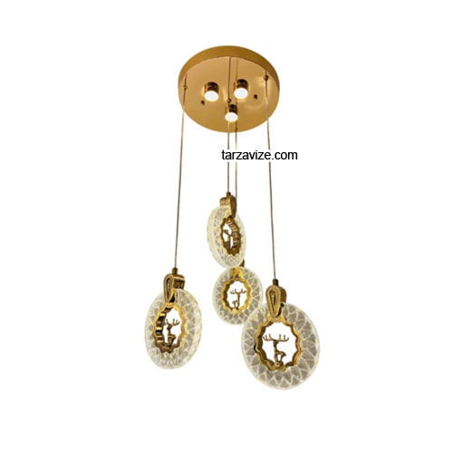 Tarz Avize Alaska 4'lü Gold Modern Led Sarkıt Avize