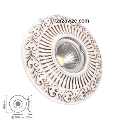 Tarzavize TR3030 Sıva Altı Dekoratif Porselen Led Spot Armatür Beyaz-Günışığı Işık