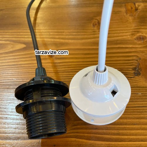 Tarzavize 60 cm E27 Duylu Siyah Beyaz Kablolu Tesisat