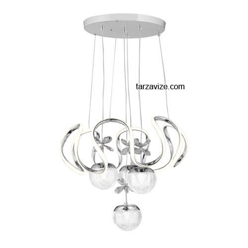 Tarz Krom 4'lü Sarkıt Led Avize 3 Renk Işıklı TRZ-1300