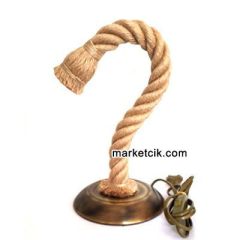 Tarzavize Dekoratif Hareketli Halat Masa Lambası 2 metre Anahtarlı Kablolu Porselen Duy