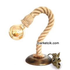 Tarzavize Dekoratif Hareketli Halat Masa Lambası 2 metre Anahtarlı Kablolu Siyah Duy