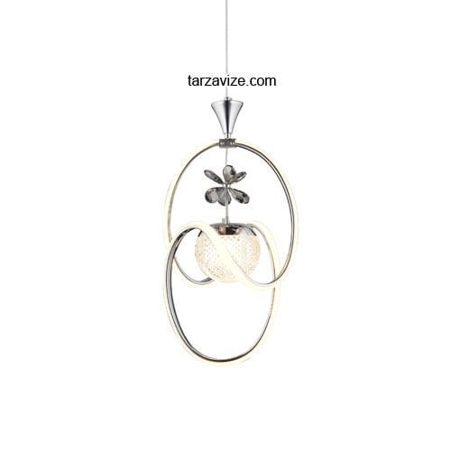 Tarz Krom Tekli Sarkıt Led Avize 3 Renk Işıklı TRZ-095