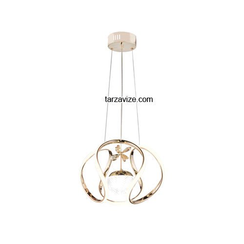 Tarz Gold Tekli Sarkıt Led Avize 3 Renk Işıklı TRZ-161
