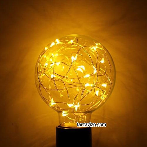 Tarzavize Dekoratif 3 watt Peri Led Rustik Ampul G95 Glop