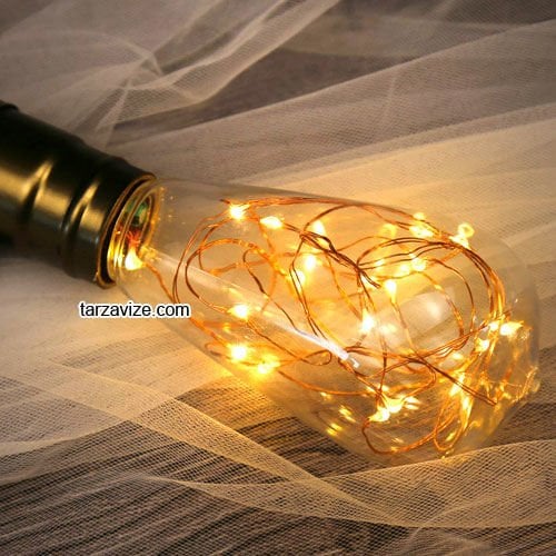 Tarzavize Dekoratif 3 watt Peri Led Rustik Ampul ST64 Armut