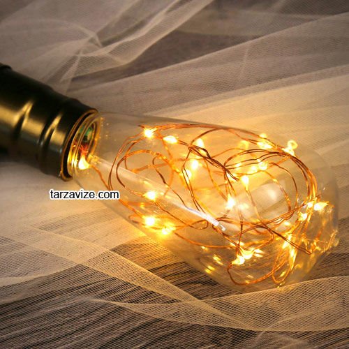 Tarzavize Dekoratif 3 watt Peri Led Rustik Ampul ST64 Armut