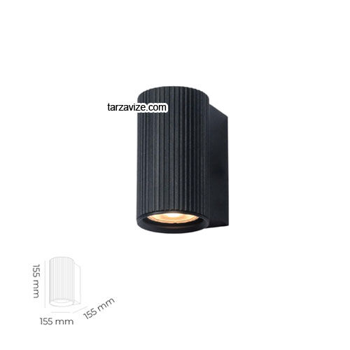 Tarzavize Dekoratif Siyah Led Duvar Aplik Gu10 Duylu TRZ8101