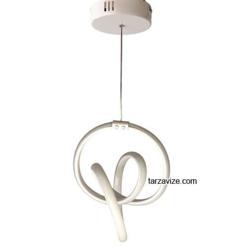 Tarz Beyaz Tekli Sarkıt Led Avize 3 Renk Işıklı TRZ-034