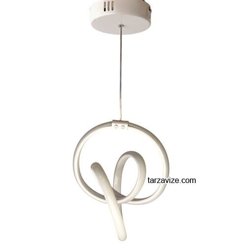 Tarz Beyaz Tekli Sarkıt Led Avize 3 Renk Işıklı TRZ-034