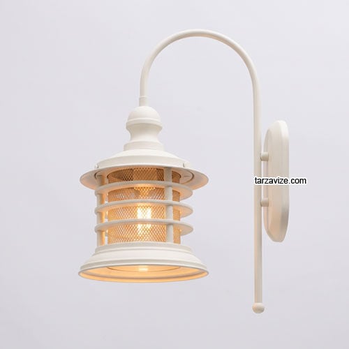 Tarzavize TRZ3471-1 Dekoratif Beyaz Retro Duvar Aplik