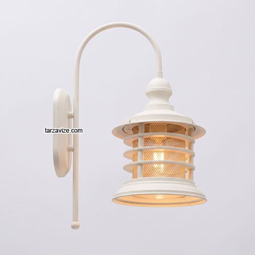 Tarzavize TRZ3471-1 Dekoratif Beyaz Retro Duvar Aplik