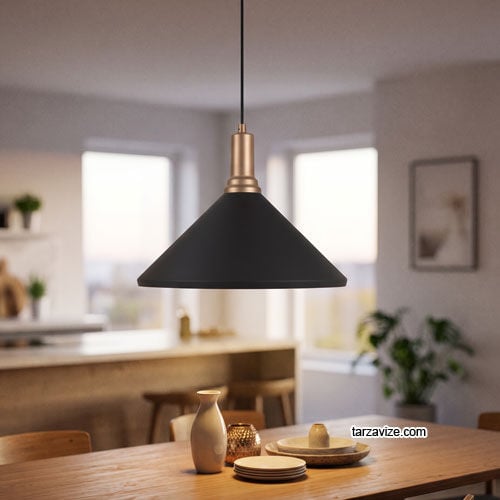 Tarzavize TRZ3402 Dekoratif Siyah Tekli Retro Sarkıt Avize
