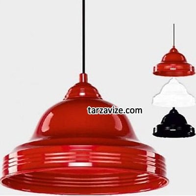 Cata CT-8292 Siyah-Kırmızı Tekli Retro Modern Tarz Avize