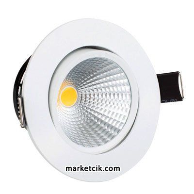 Marketcik 5W Led Spot Armatür Beyaz Kasa Günşığı-Beyaz Işık Gün ışığı