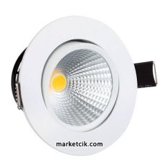 Marketcik 5W Led Spot Armatür Beyaz Kasa Günşığı-Beyaz Işık Gün ışığı