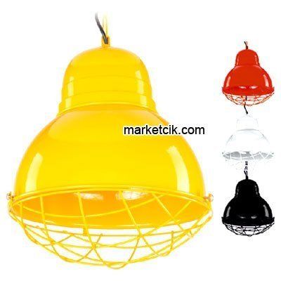 Dekoratif Siyah-Beyaz Tel Kafesli Tekli Retro Modern Tarz Avize Siyah