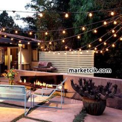 Marketcik Sıralı Bahçe Aydınlatma, Seyyar Bahçe Işıklandırma Kablosu 50 cm Aralıklı 18 Metre