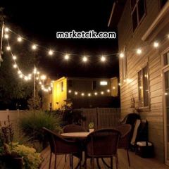 Marketcik Sıralı Bahçe Aydınlatma, Seyyar Bahçe Işıklandırma Kablosu 50 cm Aralıklı 21 Metre