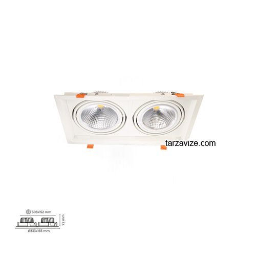 Tarzavize 2x20 Watt Sıva Altı İkili Mağaza Led Spot Armatür Siyah-Beyaz Kasa TR2082Y