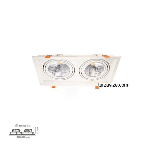 Tarzavize 2x20 Watt Sıva Altı İkili Mağaza Led Spot Armatür Siyah-Beyaz Kasa TR2082Y
