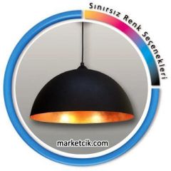 Dekoratif Siyah 4 Boy Tekli Retro Modern Tarz Avize A: 15x30 cm