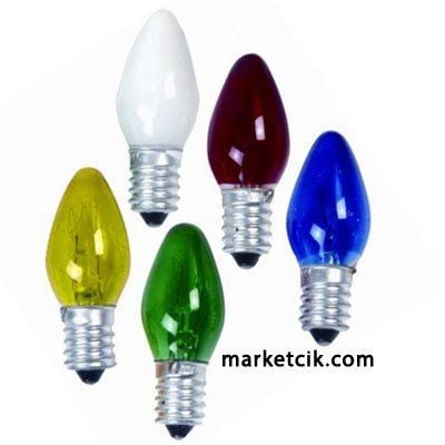 Marketcik 7 Watt E14 Duy Parfüm Ampül Sarı Yeşil Beyaz Kırmızı Mavi Renk Kırmızı Işık