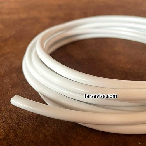 2x0,50 mm Dekoratif Askı Abajur İçin Yuvarlak Beyaz TTR Kablo, 1 Metre