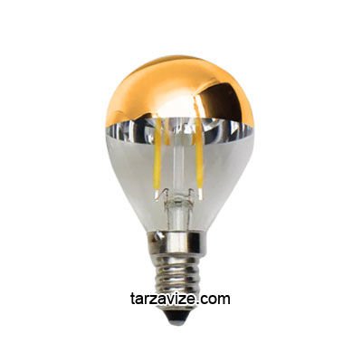 Marketcik Dekoratif 4 Watt E14 Duy Led Sarı Aynalı Ampul