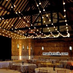 Marketcik Sıralı Bahçe Aydınlatma, Seyyar Bahçe Işıklandırma Kablosu 1 Metre Aralıklı 13 Metre