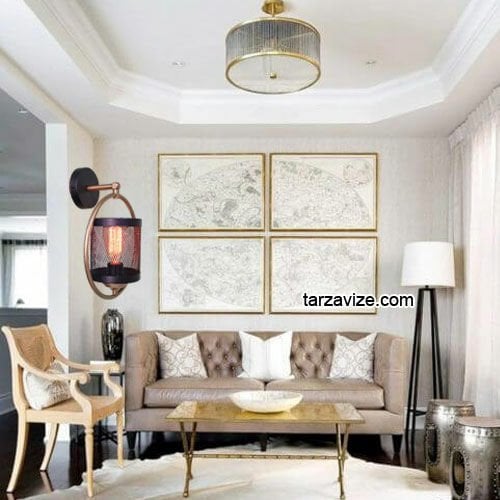 Tarz Avize TAP34 Izgaralı Dekoratif Siyah Retro Modern Duvar Aplik