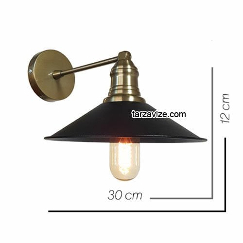 Tarz Avize TAP38 Dekoratif Siyah Retro Modern Duvar Aplik