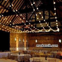 Marketcik Sıralı Bahçe Aydınlatma, Seyyar Bahçe Işıklandırma Kablosu 1 Metre Aralıklı 25 Metre