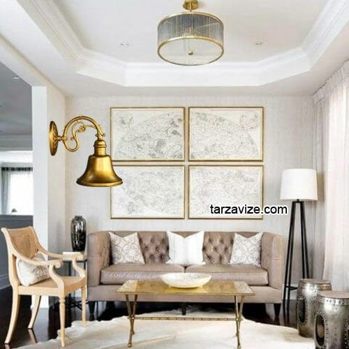 Tarz Avize TAP40 Dekoratif Sarı Eskitme Retro Modern Duvar Aplik