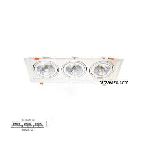Tarzavize 3x20 Watt Sıva Altı Üçlü Mağaza Led Spot Armatür Siyah-Beyaz Kasa TR2083Y