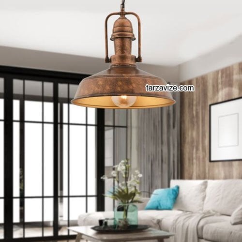 Tarzavize TRTA110 Dekoratif Eskitme Tekli Retro Modern Sarkıt Avize