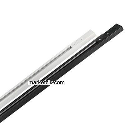 Marketcik Monofaze Spotlar İçin Ray Siyah ve Beyaz Renk 1-2-3 metre 1 metre Siyah