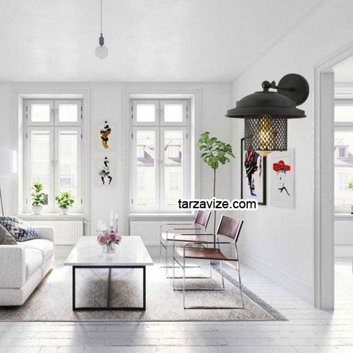 Tarz Avize TRTA114-107 Izgaralı Dekoratif Siyah Retro Modern Duvar Aplik