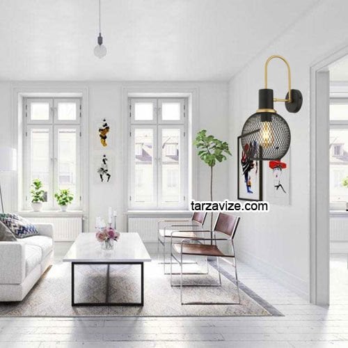 Tarz Avize TRTA114-108 Izgaralı Dekoratif Siyah Retro Modern Duvar Aplik