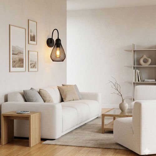 Tarz Avize TRTA114-109 Izgaralı Dekoratif Siyah Retro Modern Duvar Aplik