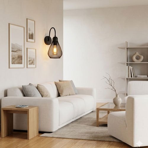 Tarz Avize TRTA114-109 Izgaralı Dekoratif Siyah Retro Modern Duvar Aplik