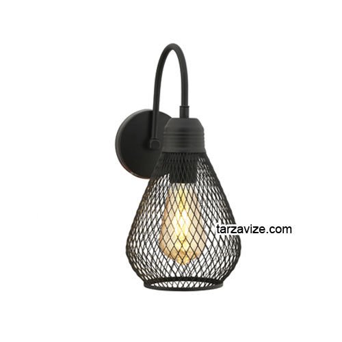 Tarz Avize TRTA114-109 Izgaralı Dekoratif Siyah Retro Modern Duvar Aplik