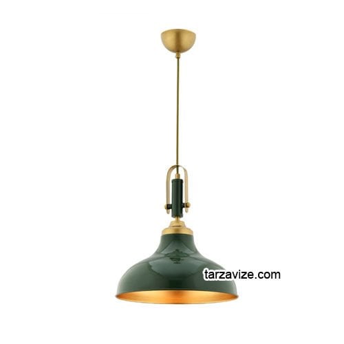 Tarzavize TRTA109-104 Dekoratif Yeşil Tekli Retro Modern Sarkıt Avize