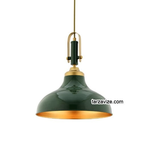 Tarzavize TRTA109-104 Dekoratif Yeşil Tekli Retro Modern Sarkıt Avize